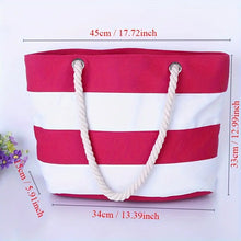Load image into Gallery viewer, Striped Canvas Beach Bag