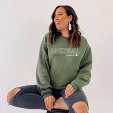 Load image into Gallery viewer, "Basketball Mama" Crewneck Sweatshirt (sleeve design)