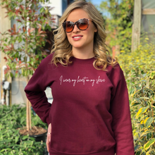 Load image into Gallery viewer, **NEW DESIGN** "Heart on my sleeve" Crewneck Sweatshirt