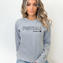 Load image into Gallery viewer, "Football Mama" Crewneck Sweatshirt (sleeve design)