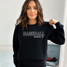 Load image into Gallery viewer, "Baseball Mama" Crewneck Sweatshirt (sleeve design) #1