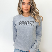 Load image into Gallery viewer, "Soccer Mama" Crewneck Sweatshirt (sleeve design)
