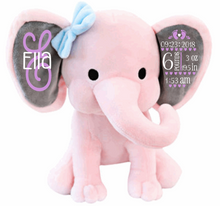 Load image into Gallery viewer, "Plush Birth Stat Elephant"