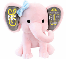 Load image into Gallery viewer, "Plush Birth Stat Elephant"
