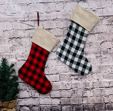 Load image into Gallery viewer, Buffalo Plaid Christmas Stocking