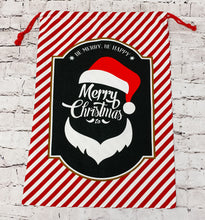 Load image into Gallery viewer, Red & White Striped Santa Sack