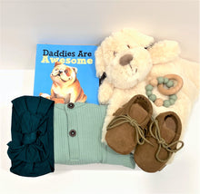 Load image into Gallery viewer, Puppy Themed Sage Green Baby Box