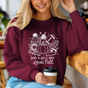 Just a girl who Loves Fall Crewneck Sweatshirt