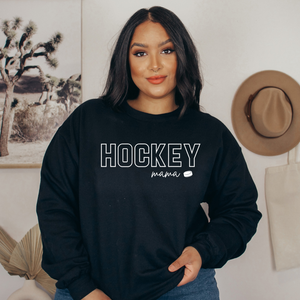 "Hockey Mama" Crewneck Sweatshirt  (sleeve design)