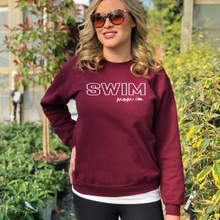 Load image into Gallery viewer, &quot;Swim Mama&quot; Crewneck Sweatshirt  (sleeve design)
