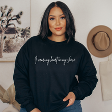 Load image into Gallery viewer, **NEW DESIGN**  &quot;Heart on my sleeve&quot; Crewneck Sweatshirt
