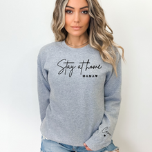 Load image into Gallery viewer, &quot;Stay at Home Mama&quot; Crewneck Sweatshirt  (sleeve design)
