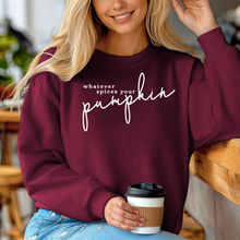 Load image into Gallery viewer, Whatever Spices Your Pumpkin Crewneck Sweatshirt
