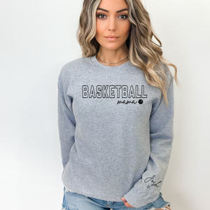 "Basketball Mama" Crewneck Sweatshirt  (sleeve design)