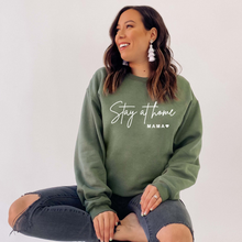 Load image into Gallery viewer, &quot;Stay at Home Mama&quot; Crewneck Sweatshirt  (sleeve design)
