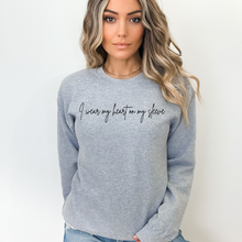 Load image into Gallery viewer, **NEW DESIGN**  &quot;Heart on my sleeve&quot; Crewneck Sweatshirt
