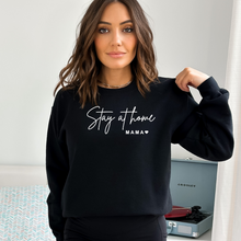 Load image into Gallery viewer, &quot;Stay at Home Mama&quot; Crewneck Sweatshirt  (sleeve design)
