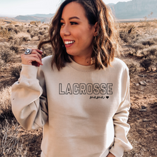 Load image into Gallery viewer, &quot;Lacrosse Mama&quot; Crewneck Sweatshirt  (sleeve design)
