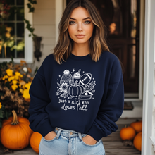 Load image into Gallery viewer, Just a girl who Loves Fall Crewneck Sweatshirt
