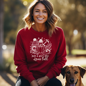 Just a girl who Loves Fall Crewneck Sweatshirt