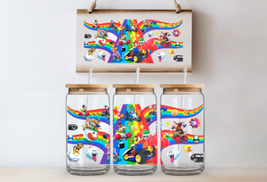 "Rainbow Road Mario"  Can Glass
