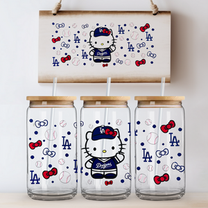 "DODGERS" Hello Kitty Can Glass - Acrylic/Plastic