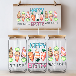 "Happy Easter Carrots" - Can Glass