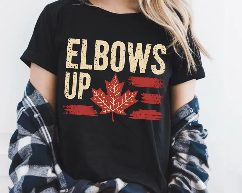 Elbows Up Beige Print