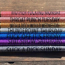 Load image into Gallery viewer, Vulgar Glitter Pens - Set of 7
