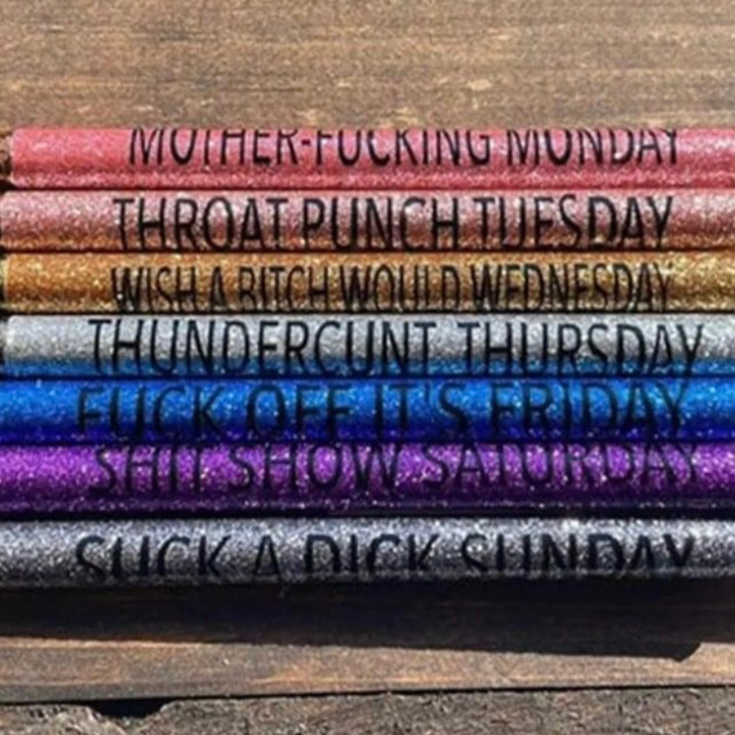 Vulgar Glitter Pens - Set of 7