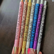 Load image into Gallery viewer, Vulgar Glitter Pens - Set of 7
