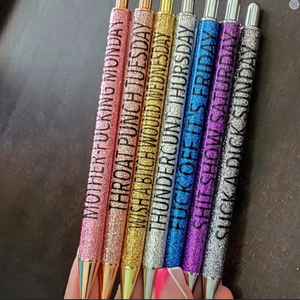 Vulgar Glitter Pens - Set of 7