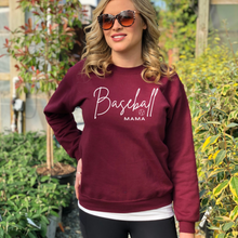 Load image into Gallery viewer, &quot;Baseball Mama&quot; Crewneck Sweatshirt  (sleeve design) #2
