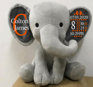 "Plush Birth Stat Elephant"