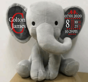 "Plush Birth Stat Elephant"