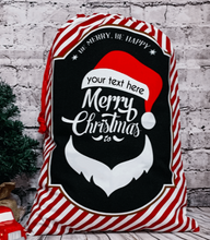 Load image into Gallery viewer, Red &amp; White Striped Santa Sack
