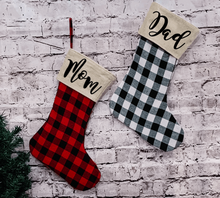 Load image into Gallery viewer, Buffalo Plaid Christmas Stocking
