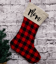 Load image into Gallery viewer, Buffalo Plaid Christmas Stocking
