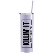 Load image into Gallery viewer, &quot;KILLIN&#39; IT&quot; Glitter Lilac Stainless Steel Tumbler
