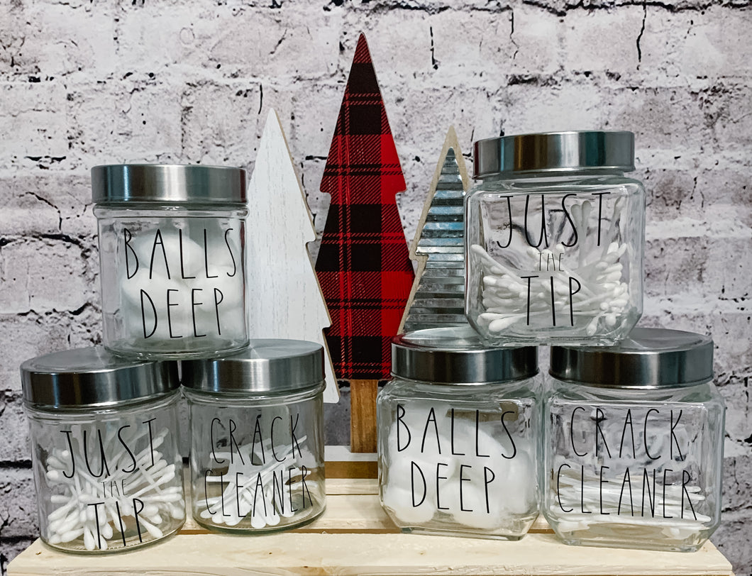 Rae Dunn Inspired Bathroom Jars