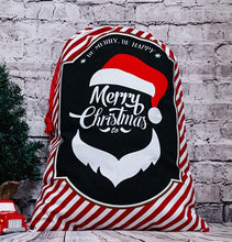 Load image into Gallery viewer, Red &amp; White Striped Santa Sack
