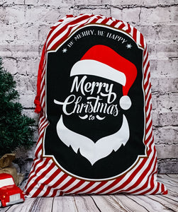 Red & White Striped Santa Sack