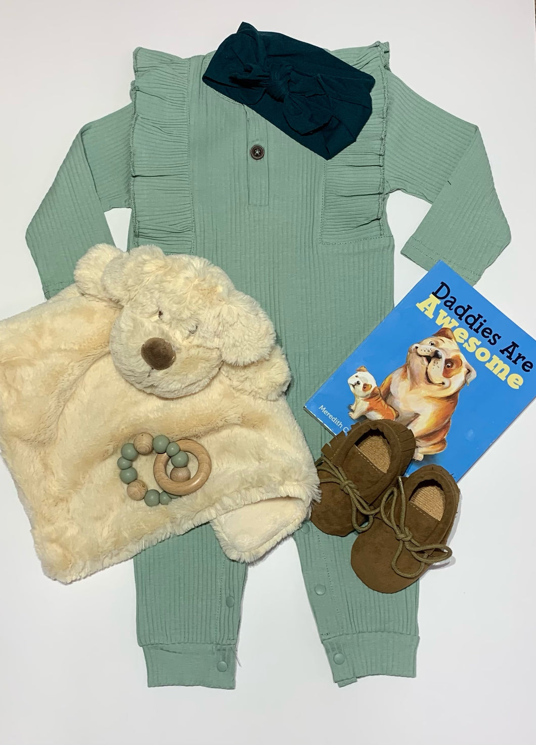 Puppy Themed Sage Green Baby Box