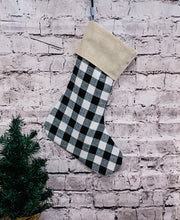 Load image into Gallery viewer, Buffalo Plaid Christmas Stocking

